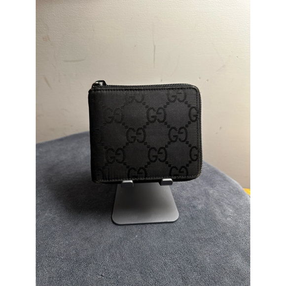 Gucci Black Nylon Monogram Compact Zip - Picture 3 of 13